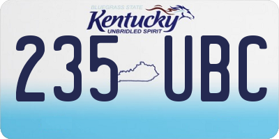 KY license plate 235UBC