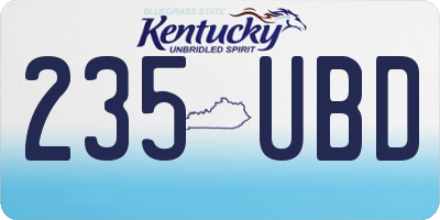 KY license plate 235UBD