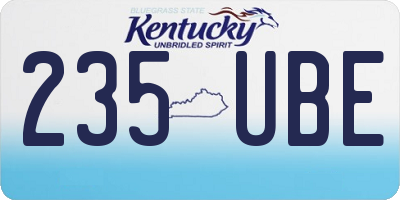 KY license plate 235UBE