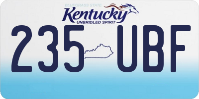 KY license plate 235UBF