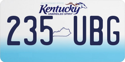 KY license plate 235UBG