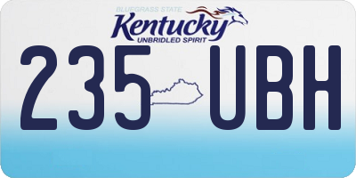 KY license plate 235UBH