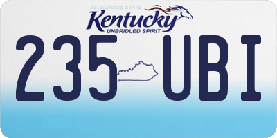 KY license plate 235UBI