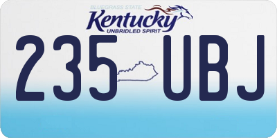 KY license plate 235UBJ