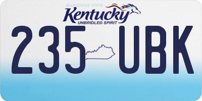 KY license plate 235UBK