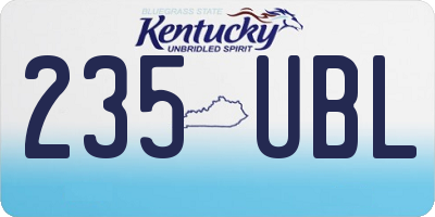 KY license plate 235UBL