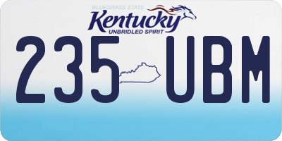 KY license plate 235UBM
