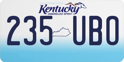 KY license plate 235UBO