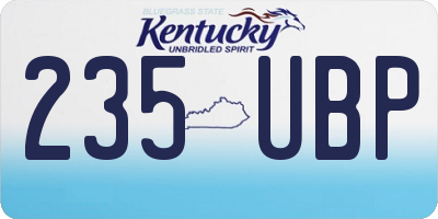 KY license plate 235UBP
