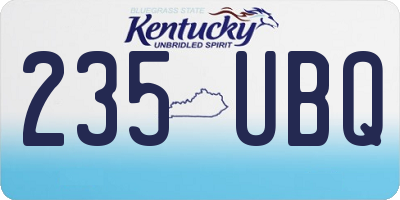 KY license plate 235UBQ