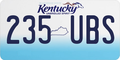 KY license plate 235UBS
