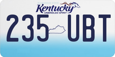 KY license plate 235UBT