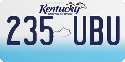 KY license plate 235UBU