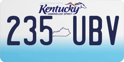 KY license plate 235UBV