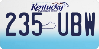 KY license plate 235UBW