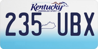 KY license plate 235UBX
