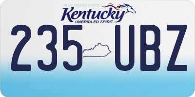 KY license plate 235UBZ