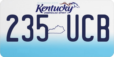 KY license plate 235UCB