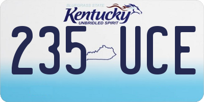 KY license plate 235UCE