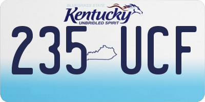 KY license plate 235UCF