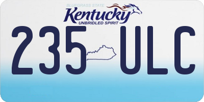 KY license plate 235ULC