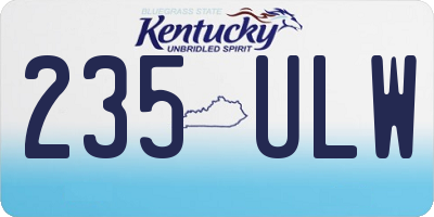 KY license plate 235ULW