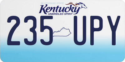 KY license plate 235UPY