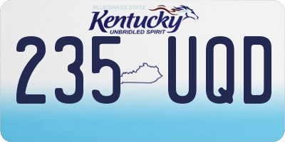KY license plate 235UQD