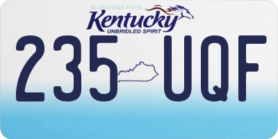 KY license plate 235UQF