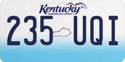 KY license plate 235UQI