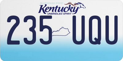 KY license plate 235UQU