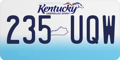 KY license plate 235UQW