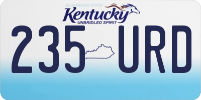 KY license plate 235URD