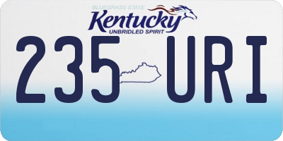 KY license plate 235URI