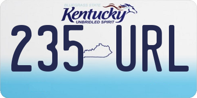 KY license plate 235URL