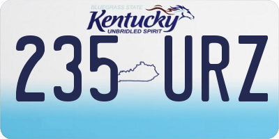KY license plate 235URZ