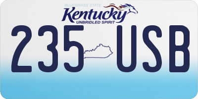 KY license plate 235USB