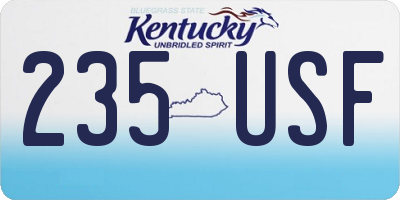 KY license plate 235USF