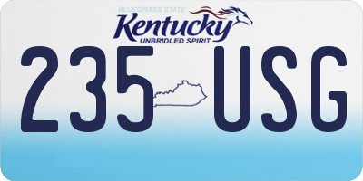 KY license plate 235USG