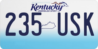 KY license plate 235USK