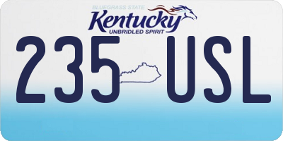 KY license plate 235USL