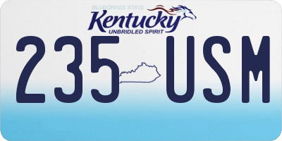 KY license plate 235USM