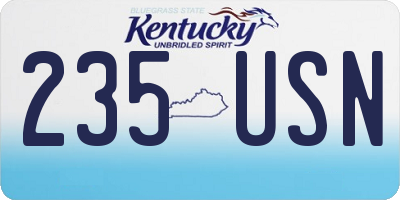 KY license plate 235USN