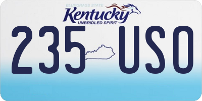 KY license plate 235USO
