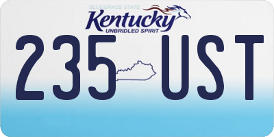 KY license plate 235UST