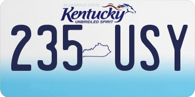 KY license plate 235USY