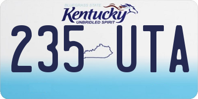 KY license plate 235UTA