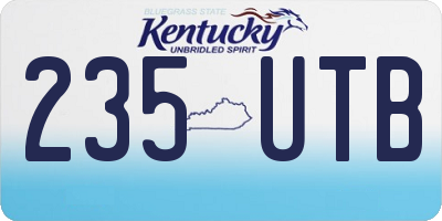 KY license plate 235UTB