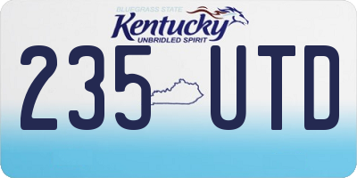KY license plate 235UTD