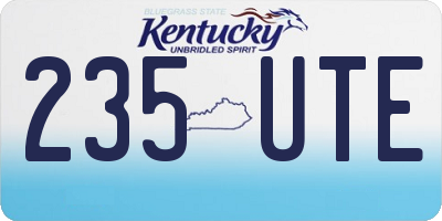 KY license plate 235UTE